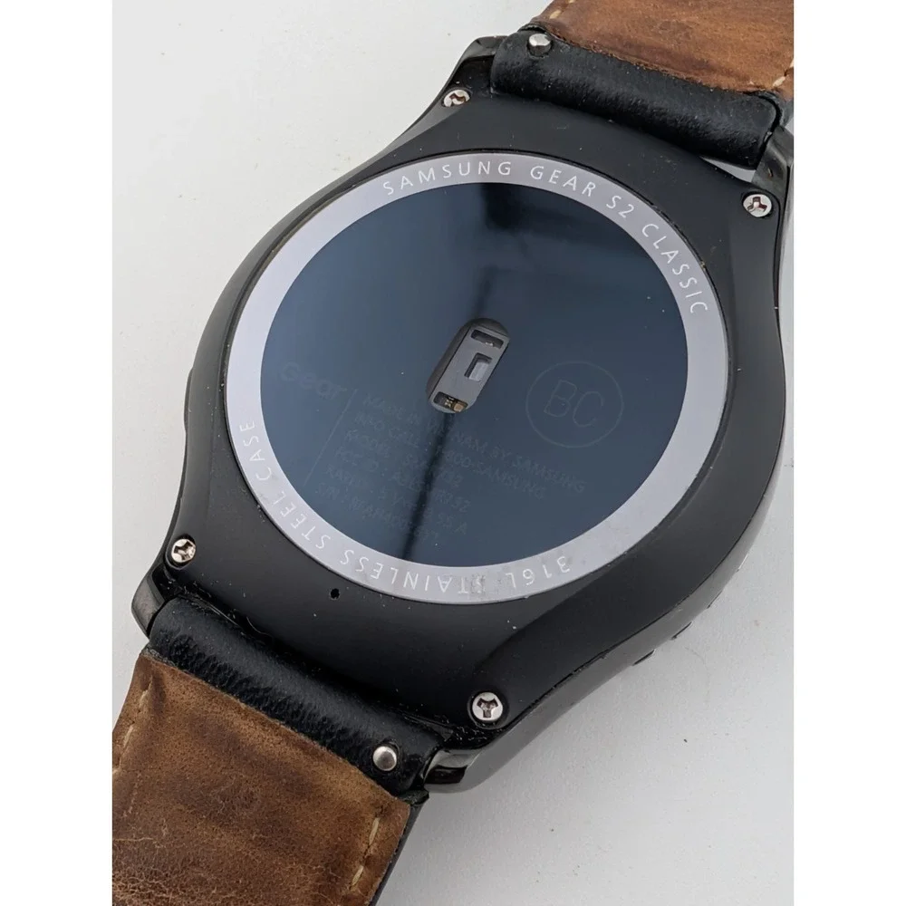 Samsung Gear S3 Classic SM-R732 Smart Watch Black, Leather Band- Working